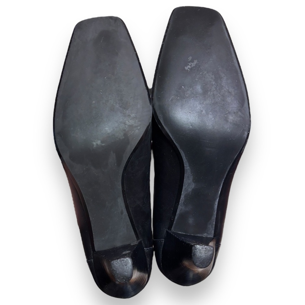 ETIENNE AIGNER Black Leather Loafer Heels - Picture 5 of 8